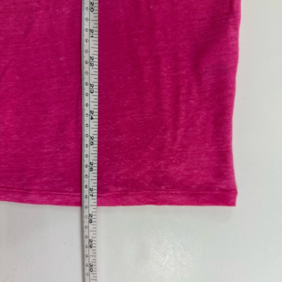 NWT Chicos Linen Sweater Trim Stitch Tee Short  Delightful Pink V Neck Size XL - Picture 6 of 7